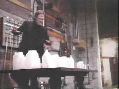 No empty plastic jugs are safe when the Frankenstein Monster is on a tear!