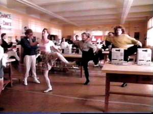 Watchin' the kids get jiggy with it.