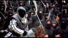 Black ninja suits-just the thing for a desert shoot-out at high noon! 