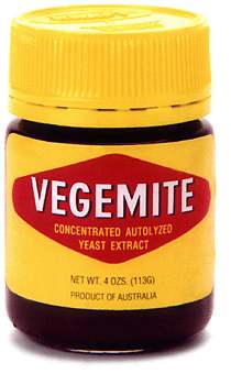 Here in America we eat peanut and jelly sandwiches.  Kiwi children, however, prefer vegemite ones.  Yeast extract, yum!