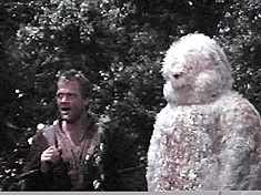 Actor Swenson just keeps repeating, "Its only a suit! Its only a suit!"