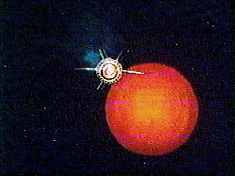 Mars Probe 1 is attacked by a giant Killer Klown from Outer Space